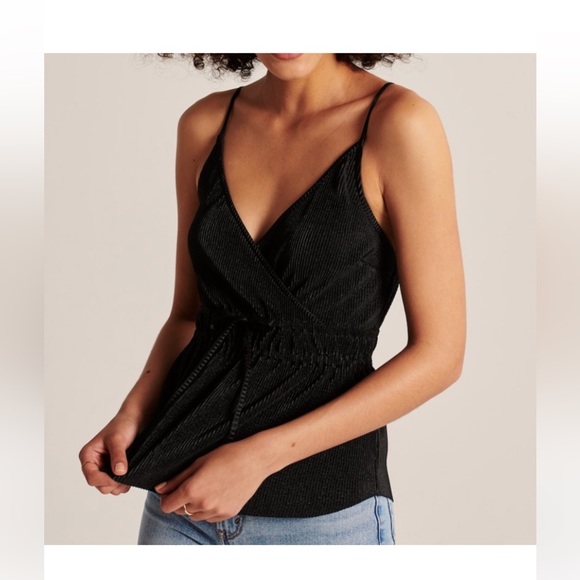 Abercrombie & Fitch Black pleated satin cami size XS NWOT - Picture 15 of 15
